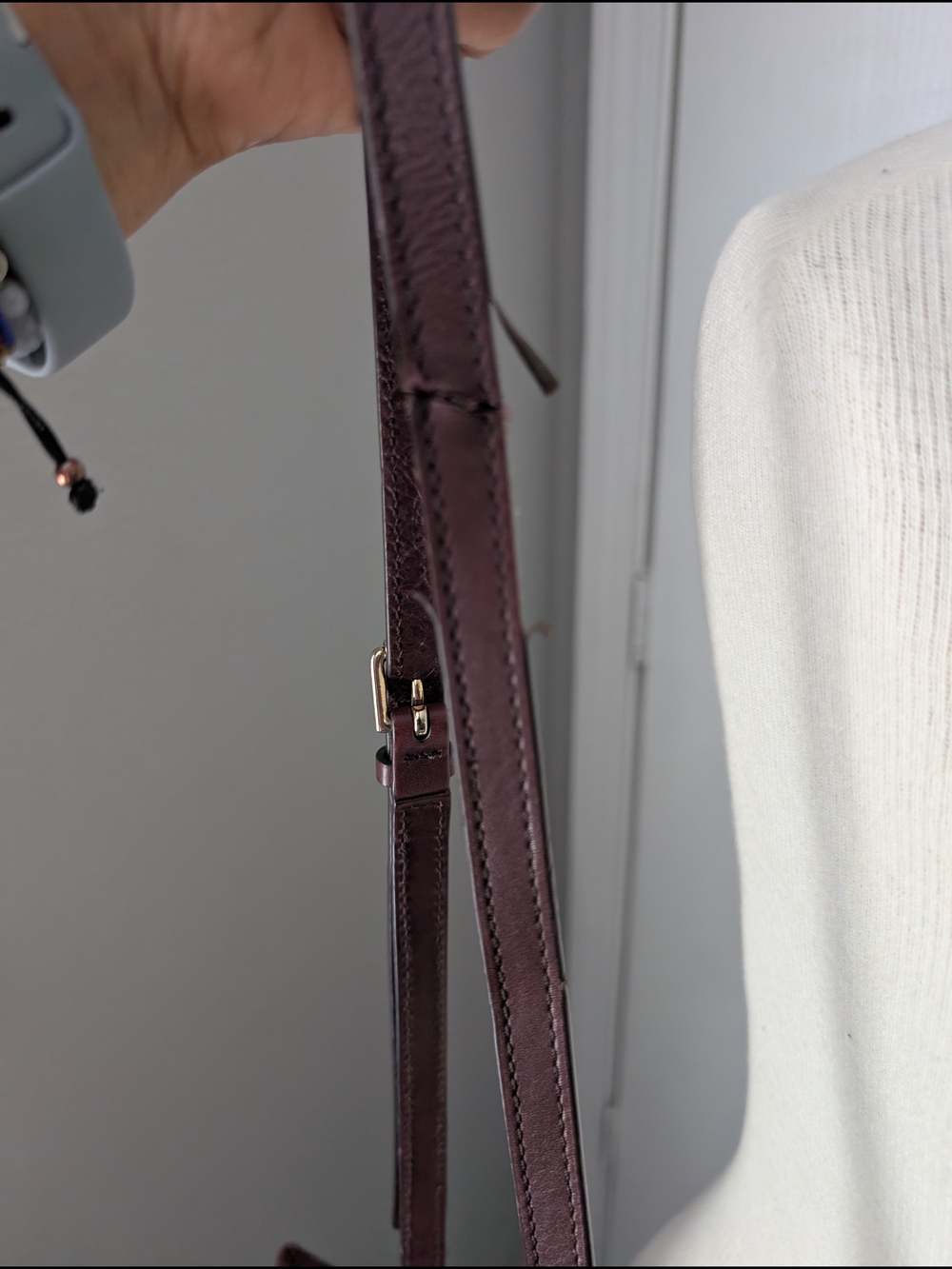 Fossil Burgundy Leather Crossbody Bag with Gold Hardware - Picture 3 of 4